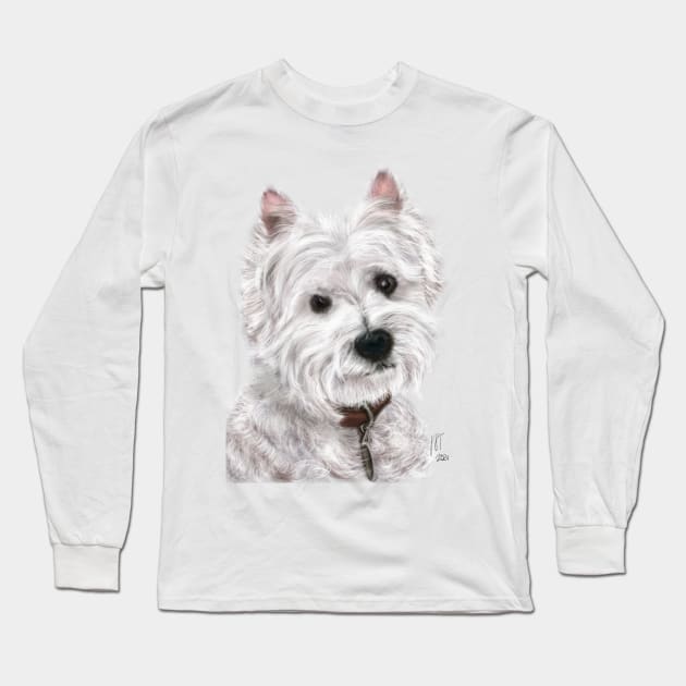 Sweet West Highland White Terrier Long Sleeve T-Shirt by LITDigitalArt